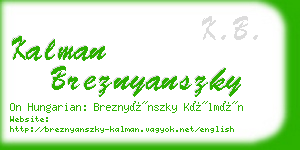 kalman breznyanszky business card